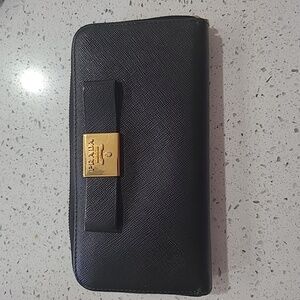 Black Leather Prada wallet